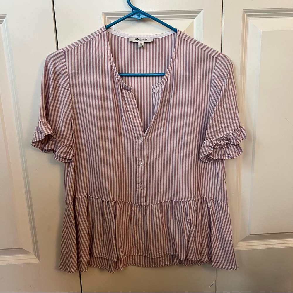 Madewell stripped button blouse